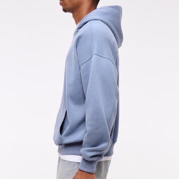 NEW Abercrombie & Fitch Men's Essential Popover Hoodie COOL BLUE Sz Small S NWT - Picture 5 of 6